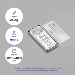 250 Gr Gümüş Külçe