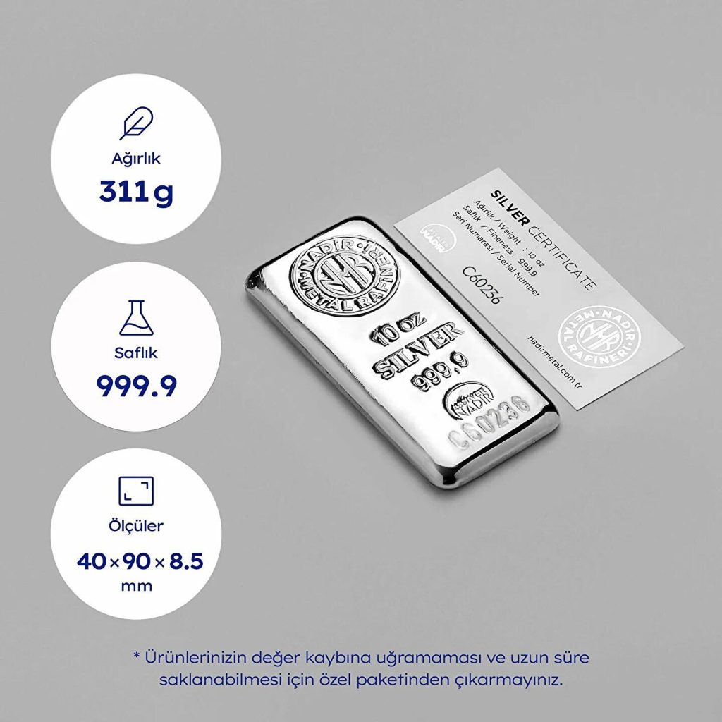 10 Oz Gümüş Külçe