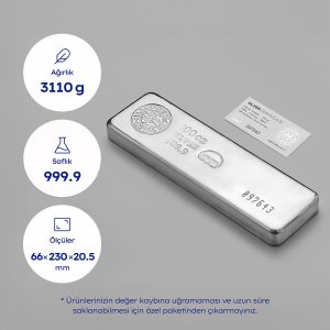 100 Ons 999‚9 Gümüş Külçe