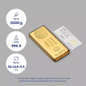 1000 Gr Külçe Altın 999‚9
